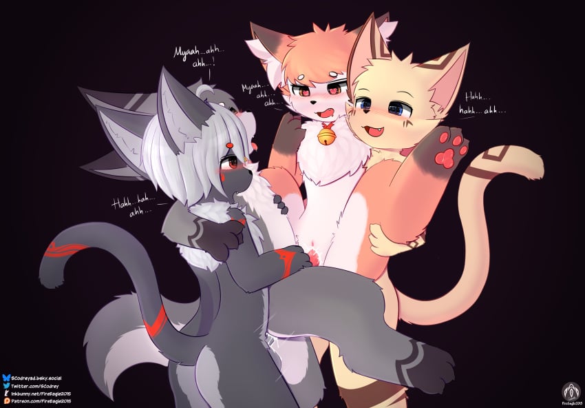 absurd_res anal anal_sex animal_genitalia animal_penis asian_mythology bakeneko bell bell_collar bodily_fluids canid canine canine_genitalia canine_penis carrying_another claws collar cum cum_in_ass cum_in_vagina cum_inside east_asian_mythology fangs felid feline female foursome fox fur fur_markings genital_fluids genitals group group_sex hexous_kenogami hi_res humanoid_genitalia humanoid_penis iradeon japanese_mythology male male/female male/male mammal markings mythology nia_(senz) nobu_(nobusuke) on_bottom on_top open_mouth paws penetration penis reverse_cowgirl_position reverse_stand_and_carry_position sean_(senz) senz sex standing standing_sex tail teeth text thrusting vaginal_penetration vaginal_penetration yokai