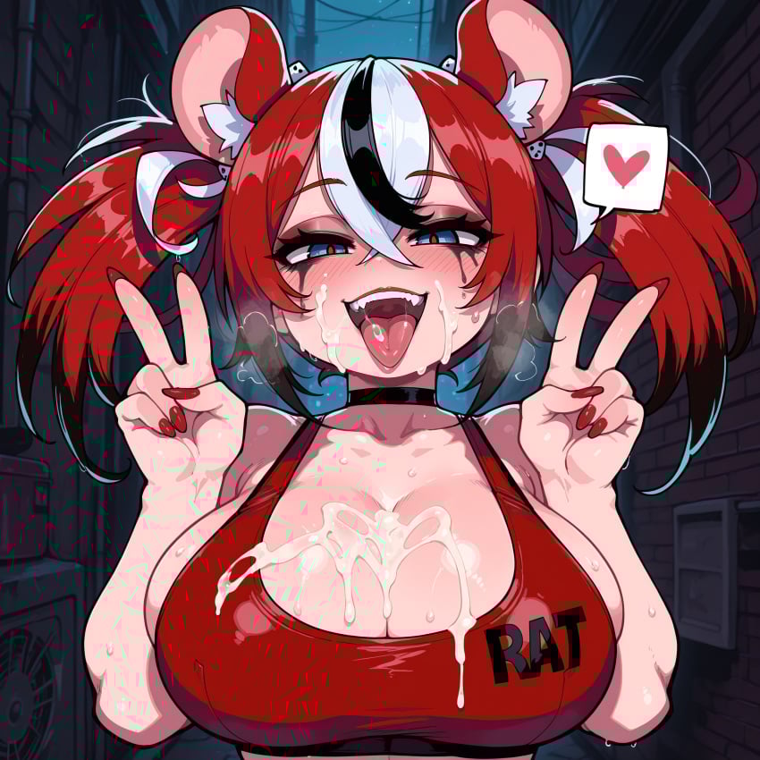 1girls ai_generated big_breasts female hakos_baelz hololive hololive_english hololive_myth rat rat_ears rat_girl red_hair shortstack slopanonai tagme virtual_youtuber