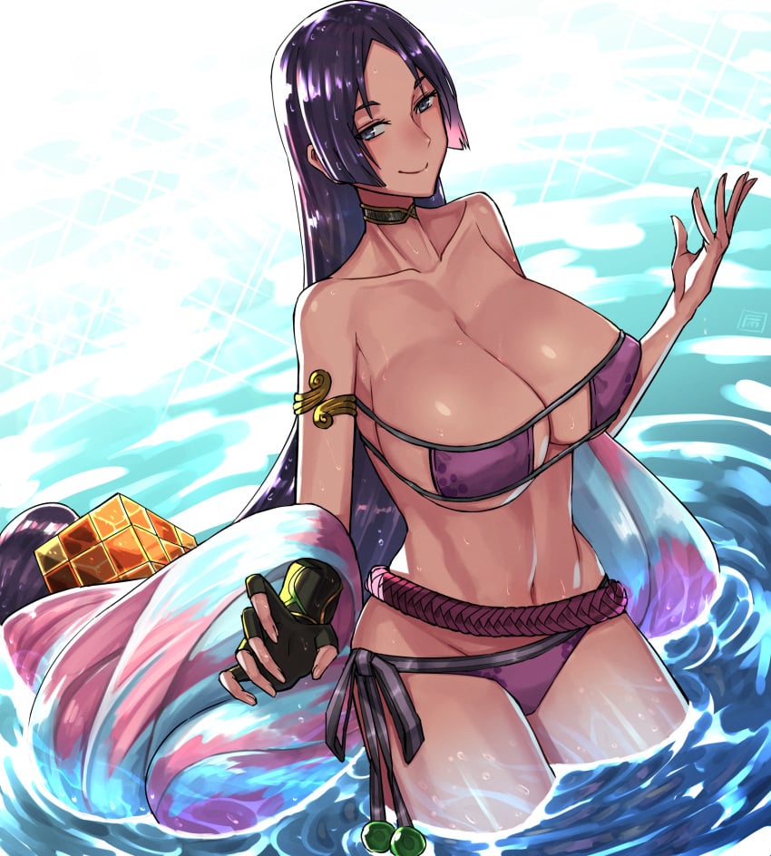 1girls adult adult_female almost_naked almost_nude bare_arms bare_belly bare_chest bare_hands bare_hips bare_legs bare_midriff bare_navel bare_shoulders bare_skin bare_thighs belly belly_button bewitching_thighs big_breasts bikini bikini_bottom bikini_only bikini_top black_fingerless_gloves black_gloves blue_eyes blue_eyes_female breasts busty busty_female busty_girl child_bearing_hips choker cleavage closed_mouth_smile collarbone curvaceous curvaceous_body curvaceous_female curvaceous_figure curvaceous_hips curvy curvy_body curvy_female curvy_figure curvy_hips exposed_arms exposed_belly exposed_chest exposed_hips exposed_legs exposed_midriff exposed_navel exposed_shoulders exposed_skin exposed_thighs fate/grand_order fate_(series) female female_focus female_only fertile_hips fingerless_gloves fingernails fingers fumato gloves groin half_submerged high_resolution highres hourglass_figure huge_breasts large_breasts lean_figure long_hair looking_at_viewer mature mature_female midriff minamoto_no_raikou_(fate) minamoto_no_raikou_(swimsuit_lancer)_(fate) minamoto_no_raikou_(swimsuit_lancer)_(third_ascension)_(fate) mostly_nude naked naked_female naked_woman narrow_waist navel nearly_nude nipple_bulge nude nude_female nudity parted_bangs partially_submerged partially_submerged_legs plump_breasts practically_nude purple_eyebrows purple_hair purple_hair_female shoulders sidelocks simple_background slender_body slender_waist slim_waist smile smiley_face smiling smiling_at_viewer smirk solo standing string_bikini submerged_feet submerged_legs swimsuit swimwear thick_thighs thighs upper_body very_long_hair water wide_hips