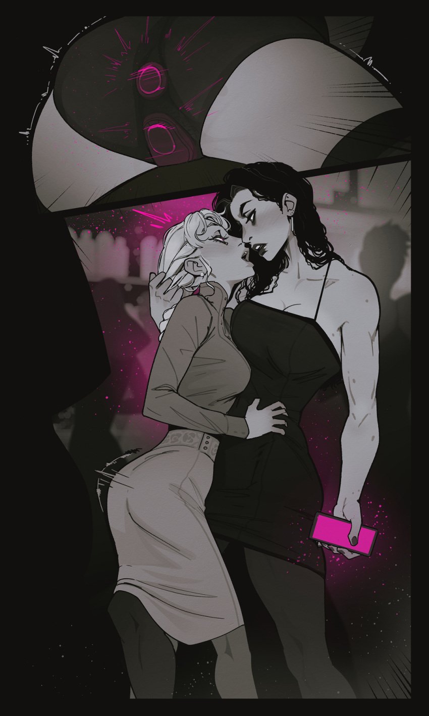 2girls anal_object_insertion anticipation beverly_(i_will_never_forgive_you) blush breast_press breasts crowd double_insertion dress duo female_orgasm femdom femsub hair_grab hair_pull height_difference hidden_vibrator high-waist_skirt holding_phone humiliation humping_leg i_will_never_forgive_you imminent_kiss incase interracial interracial_yuri large_breasts latina latina_female leg_between_thighs lesbian_domination light-skinned_female light_skin lipstick milf muscular muscular_female nightclub open_mouth panties pantyhose parted_lips public_indecency remote_control_vibrator skirt spaghetti_strap stella_(i_will_never_forgive_you) story_at_source textless_version thighhighs vaginal_object_insertion vibrator_under_clothes x-ray_view yuri