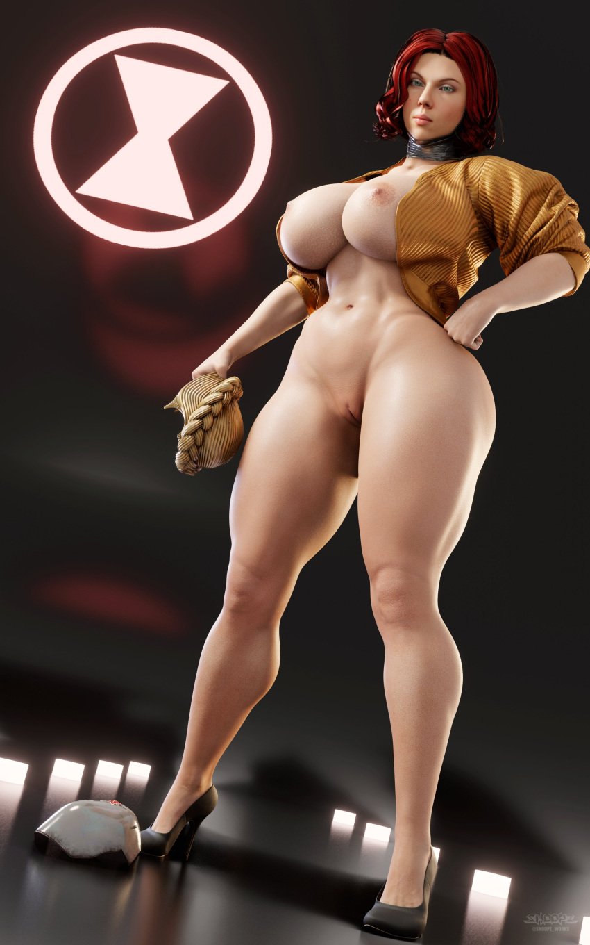 1girls 3d areolae atomic_heart avengers big_breasts black_widow_(marvel) blue_eyes bolero breasts busty crossover curvaceous curvy curvy_body curvy_female curvy_figure female female_focus female_only full_body high_heels hourglass_figure large_breasts left_(atomic_heart) light-skinned_female light_skin long_hair marvel marvel_comics navel nipples nude nude_female nudity pinup pinup_pose pussy red_hair redhead scarlett_johansson shaved_pussy sleeves_rolled_up snoopz solo solo_female tagme the_twins_(atomic_heart) thick_thighs vagina voluptuous voluptuous_female wide_hips