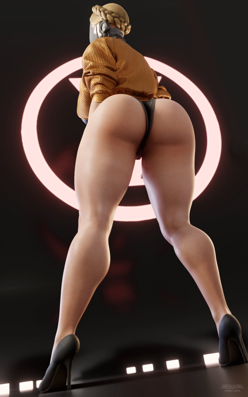 1girls 3d ass atomic_heart bare_legs big_ass big_breasts bolero breasts bubble_butt busty curvaceous curvy curvy_body curvy_female curvy_figure female female_focus female_only full_body high_heels hourglass_figure left_(atomic_heart) leotard light-skinned_female light_skin pinup pinup_pose rear_view redhead robot sleeves_rolled_up snoopz solo solo_female tagme the_twins_(atomic_heart) thick_thighs thong_leotard voluptuous voluptuous_female wide_hips