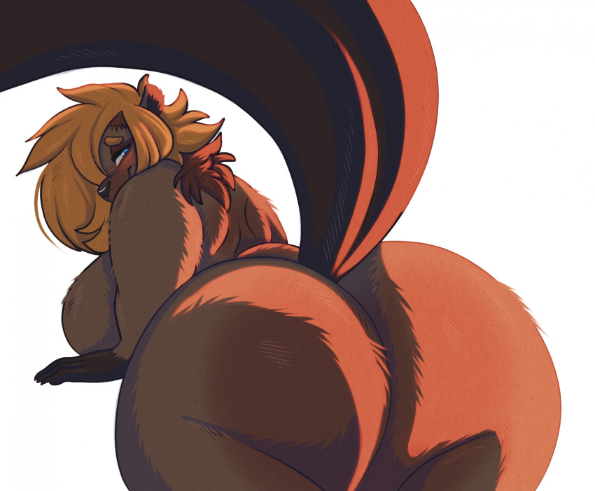 2023 anthro ass ass back_boob beaver big_ass big_breasts big_butt blue_eyes blush breasts brown_body brown_fur digital_media_(artwork) female female_only fur hi_res huge_ass huge_butt hyper hyper_ass hyper_butt looking_at_viewer looking_back mammal nude overweight overweight_female penni-chan69 rear_view rodent solo solo_female thick_thighs wide_hips