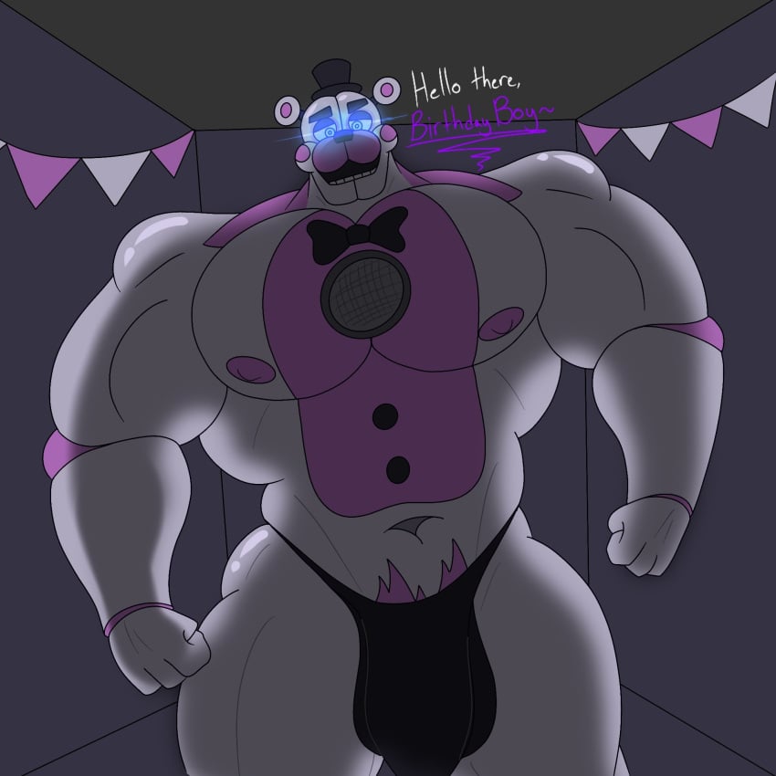 1boy 2022 animatronic anthro anthro_focus anthro_only bara bara_tits barazoku bear big_balls big_cock big_penis big_testicles bigger_male blue_eyes bowtie breasts bulge bulge_through_clothing demonichypno digital_drawing_(artwork) digital_media_(artwork) english english_text five_nights_at_freddy's five_nights_at_freddy's:_sister_location funtime_freddy_(fnafsl) furry furry_male furry_only gay hairy_balls half-closed_eyes happy_trail headgear headwear kelsdungeon looking_at_viewer machine male_focus male_only mammal mammal_humanoid moobs mostly_nude mostly_nude_male muscles muscular muscular_anthro muscular_arms muscular_male navel nipples open_smile partially_clothed partially_clothed_male pecs pectorals robot scottgames smile smiling smiling_at_viewer solo solo_anthro solo_focus solo_in_panel solo_male talking_to_viewer text thick_eyebrows thick_thighs thong thong_bulge thong_only top_hat two_tone_body underwear underwear_bulge underwear_only ursid ursid_humanoid video_games white_body