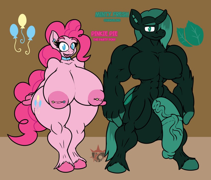 absurd_res alternate_form anthro areola arthropod balls big_balls big_breasts big_penis black_body breasts canine_teeth changeling cutie_mark digital_media_(artwork) disguise duo ear_piercing earth_pony english_test english_text equid equine female flaccid friendship_is_magic fur genitals green_hair hair hasbro hi_res hooves horn horse humanoid_genitalia humanoid_penis hyper hyper_genitalia looking_at_viewer male male/female mammal minty_fresh_(mr.ink) mr._ink muscular muscular_anthro muscular_male my_little_pony nipple_piercing nipples nude open_mouth outline penis piercing pink_body pink_fur pink_hair pinkie_pie_(mlp) pony sagging_breasts simple_background smile straight_hair text thick_thighs unicorn vein veiny_penis