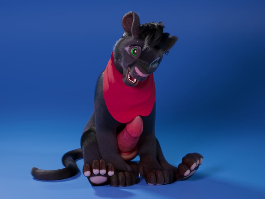 3d_(artwork) 4_toes animal_genitalia animal_penis barefoot big_penis black_eyebrows black_hair black_legs black_paws black_pupils blue_background clothed_feral clothed_male clothing dark_body dark_foreskin dark_legs dark_paws dark_tail digital_media_(artwork) disney ears_up eyebrows feet felid felidae feline_genitalia feline_penis feral fluffy foreskin fur genitals glans green_eyes grey_ears hair happy hi_res male mammal maya_(software) monotone_body monotone_clothing monotone_head monotone_pawpads monotone_paws monotone_tail nude open_mouth panthera pantherine paws penis piercing pink_glans pink_nose pink_penis pupils realistic realistic_feral realistic_fur red_penis scimunk shads simple_background sitting sitting_on_ground smile solo solo_male tail tail_down teeth the_lion_king toes