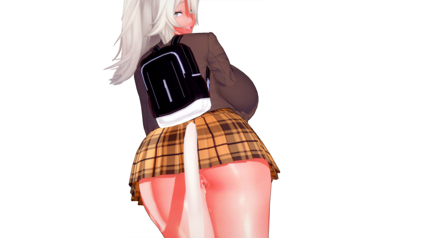 hololive hololive_gen_5 hololive_japan huge_ass huge_breasts koikatsu lion_girl looking_back shishiro_botan virtual_youtuber white_hair wily27