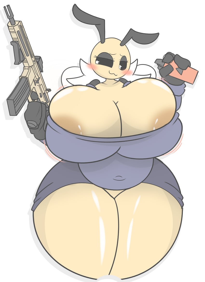 annabee_(woebeeme) bee bee_girl big_breasts explosives firearm furry tagme thick_thighs tight_clothing zaclyn