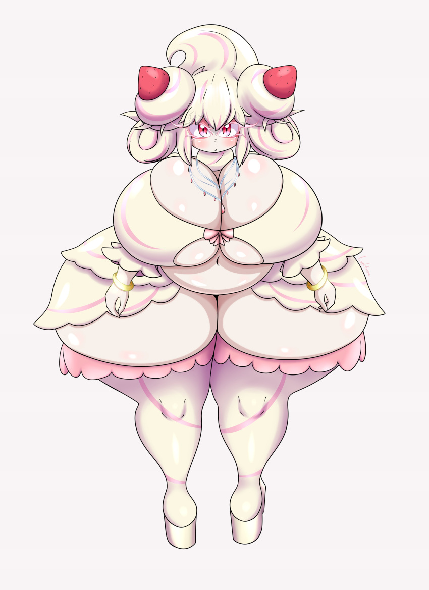 alcremie breasts_bigger_than_head gigantic_breasts large_hips large_thighs luditima pokémon_(species) pokemon thick_ass thick_thighs