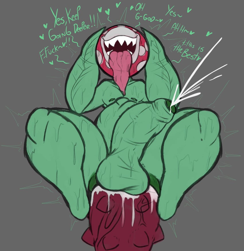 ahe_gao anal bumpy_penis claws cumlord cumlord_(artist) demon dialogue femboy gay heart just_coffee leaf_hands male/male mario_(series) monster piranha_plant plantie sharp_teeth size_difference smooth_skin spiky_cock text tongue tongue_out yaoi