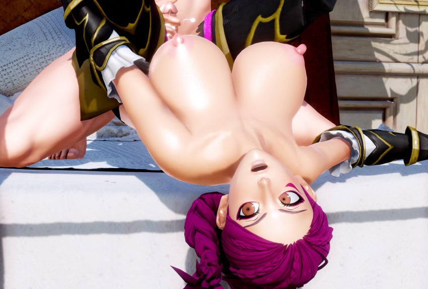 3d after_sex breasts caught_in_the_act fire_emblem fire_emblem:_three_houses halloween halloween_costume honey_select missionary_position petra_macneary purple_hair river_rock