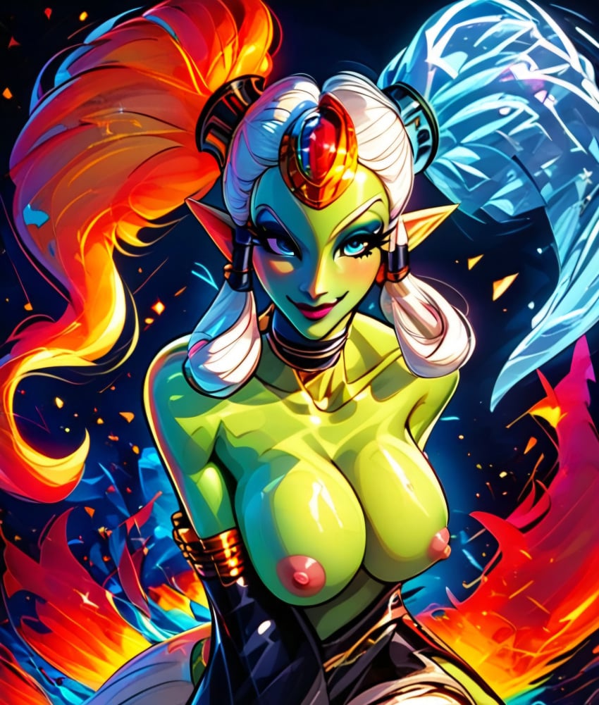 1girls ai_generated big_breasts breasts breasts_exposed breasts_out civitai elf_ears erect_nipples exposed_breasts female female_focus female_only fiery_hair fire fire_hair gerudo green_skin huge_breasts ice ice_hair large_breasts looking_at_viewer nintendo ocarina_of_time oppai pointy_ears sole_female solo solo_female squidlyb tagme the_legend_of_zelda the_legend_of_zelda:_ocarina_of_time twinrova twintails two_tone_hair uncensored voluptuous voluptuous_female white_hair witch