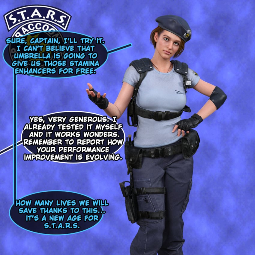 before_and_after bimbofication brown_hair comic female_only femsub grakio jill_valentine police_uniform policewoman resident_evil text transformation