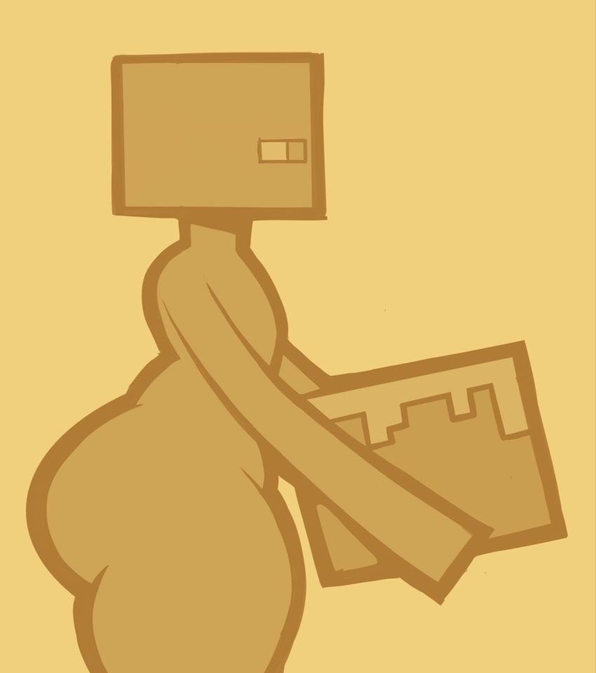 ambiguous_gender ass big_ass block bottom_heavy chonzo cube_head enderman grass_block holding_object looking_away minecraft minecraft_block pear-shaped_figure pear_shaped side_view sketch solo square_anatomy square_head standing thick thick_thighs video_games zguy_101 zonoch_dood