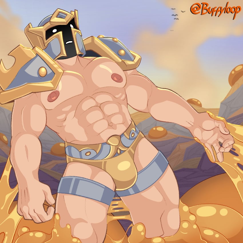 1boy abs armor bara big_breasts big_pecs big_penis bottomwear brostud buff buffyloop color colored gay headgear helmet hi_res knight male male_focus male_only muscular muscular_arms muscular_male muscular_thighs naked naked_male nude nude_male original_character pecs pectorals penis penis_out pleasure_face pleasured shoulder_armor slime slimy solo solo_focus solo_male warcraft westfall world_of_warcraft wow