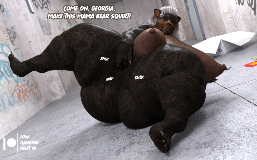 3d anthro anthro_only areolae bbw bear big_breasts breasts chubby chubby_anthro chubby_female daz3d daz_studio dialogue elderly_female female fingering georgia_woods(lhf3d) gilf gray_hair hallway large_areolae large_ass large_breasts legs legs_up lowhangingfruit3d_(artist) masturbation mature mature_female nipples nude nude_female obese old older_female original_character overweight overweight_female sex standing thick thick_legs thick_thighs thighs wide_hips