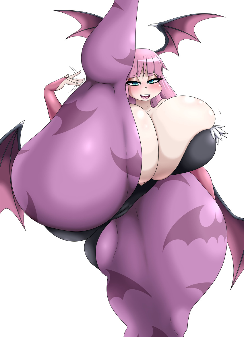 big_ass big_breasts big_butt cameltoe clothing darkstalkers gigantic_breasts luditima morrigan_aensland spread_legs succubus thick_thighs