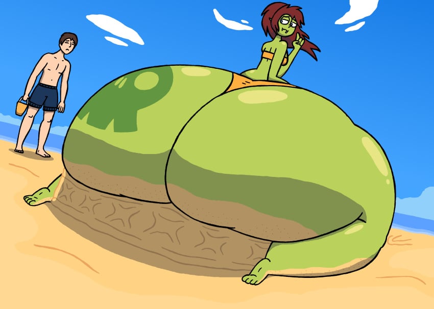 1girls 2021 ass beach big_ass bikini bottom_heavy bubble_ass bubble_butt colossal_ass fat_ass female giant_ass gigantic_ass goblin goblin_female huge_ass human hyper_ass male markings massive_ass meat_wall_(body_type) nyxenavenger skull_(marking)