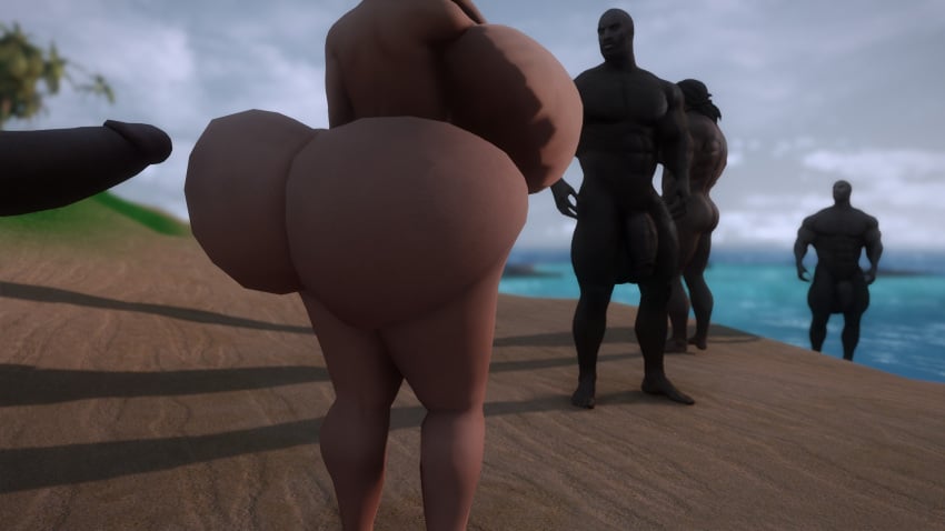 3d alternate_breast_size curvy dark-skinned_male huge_breasts interracial large_ass large_breasts makad321 milf voluptuous voluptuous_female wife