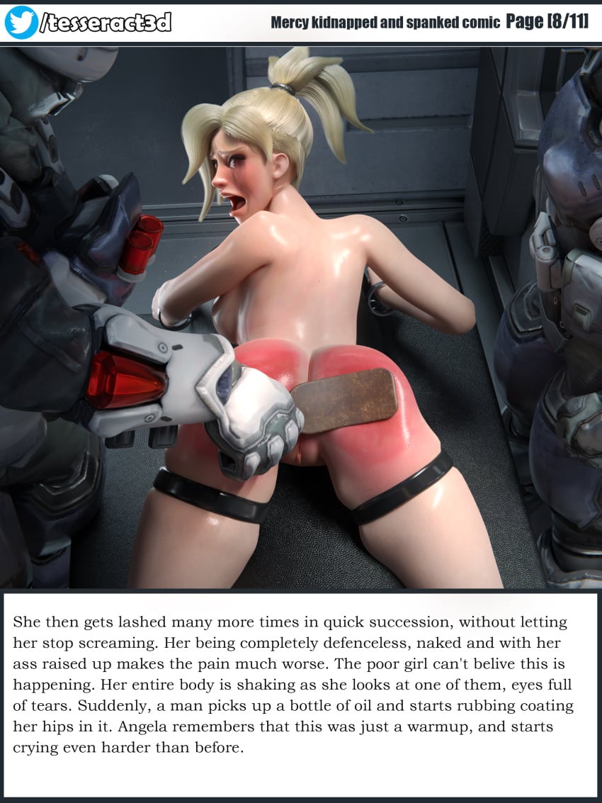 3d bondage crying femsub kidnapped mercy overwatch overwatch_2 screaming spanking tears tesseract3d torture