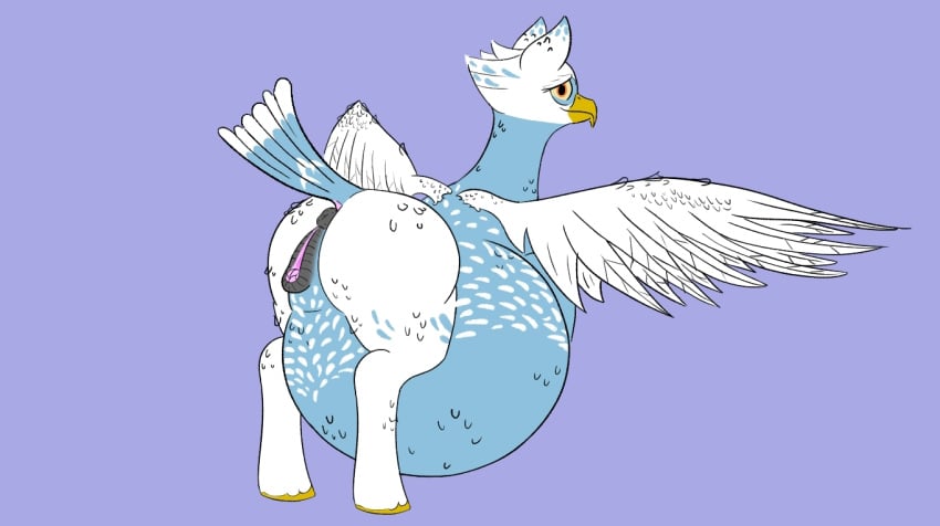 accipitrid accipitriform anatomically_correct anatomically_correct_genitalia animal_genitalia anus ass avian bird eagle equid equine equine_genitalia eris_(legends_of_chima) female feral genitals hasbro horse hybrid hyper hyper_pregnancy looking_at_viewer looking_back mammal markings my_little_pony obese overweight ponification pony pregnant raised_tail rear_view solo tail veiled_lioness wings