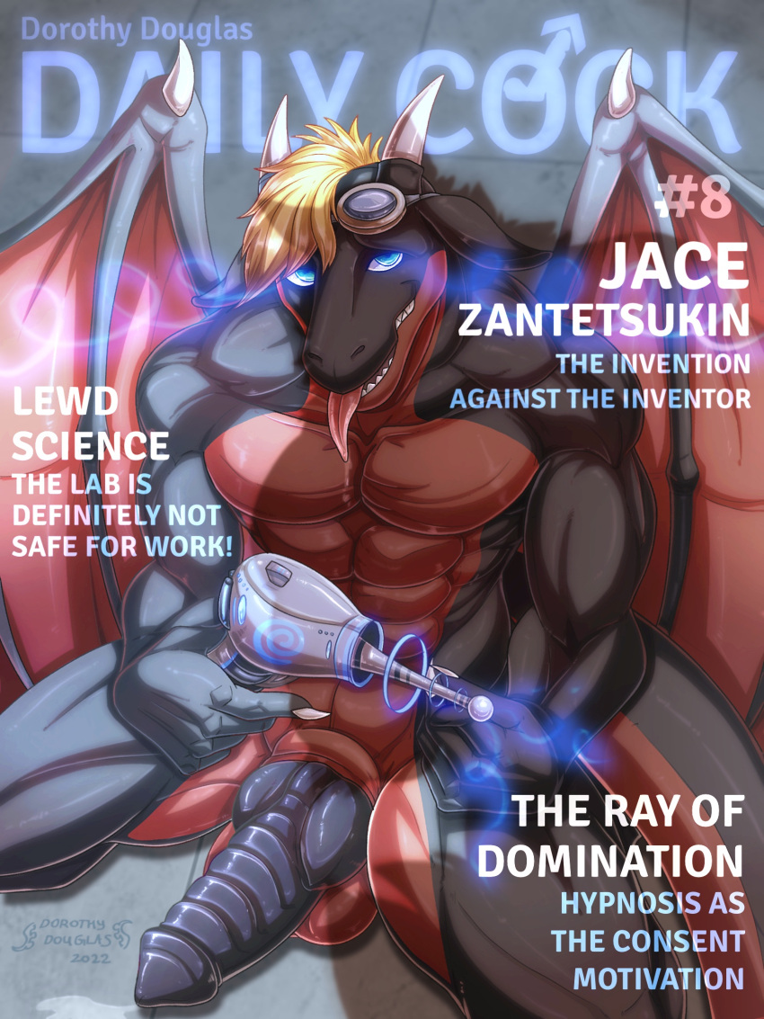 daily daily_cock dorothy_douglas genitals hi_res hypno_(disambiguation) hypnosis jace_zantetsukin kneeling magazine male mind_control non-human penis presenting ray_(disambiguation) scalie solo_male zonked zonking