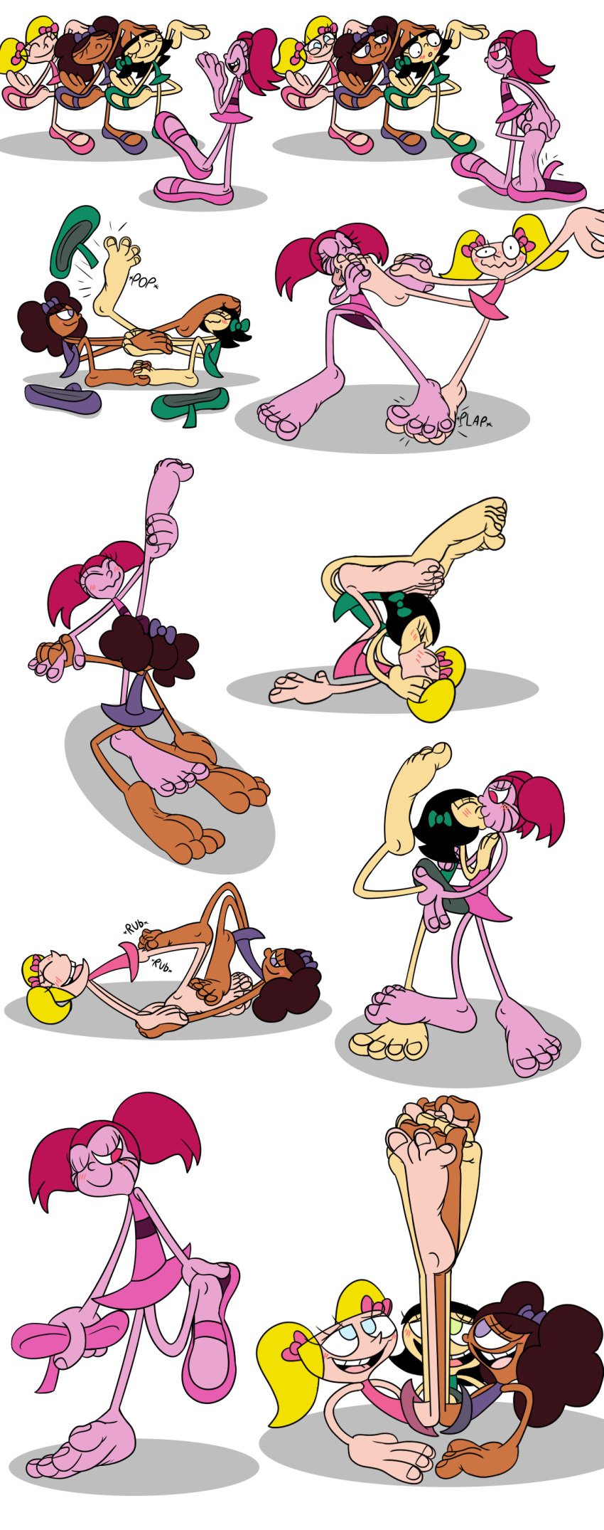 4girls aged_up ballet ballet_slippers barefoot bedroom_eyes big_lips bottomless cartoon_network contortion contortionism crossover cunnilingus dee_dee_(dexter's_laboratory) dexter's_laboratory entwined_toes feet fingering flexible foot_fetish foot_on_face footjob footsie gem_(species) hand_holding hyper_feet interlocked_toes kissing lee_lee lips mee_mee mepwep passionate_kiss sex shoe_removed soles spinel_(steven_universe) steven_universe threesome toes tribadism twintails_(hairstyle) yuri