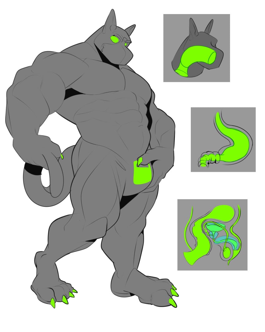 2024 4:5 absurd_res after_transformation anthro canid canine claws feet green_claws green_eyes hi_res internal latex latex_creature living_latex male mammal muscular simple_background solo taurodin