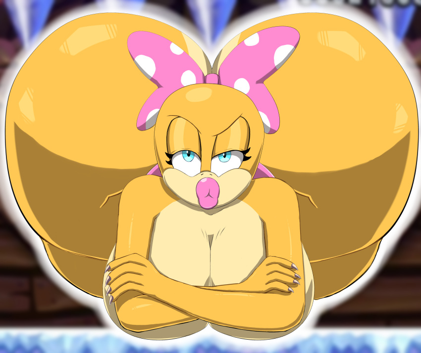 1girls arms_folded ass ass_bigger_than_head big_ass big_breasts big_butt bimbo bimbo_lips blue_eyes breasts bubble_butt huge_breasts huge_butt hyper_ass koopa koopaling looking_at_viewer mario_(series) nails nude nude_female rougethedaisy solo solo_female solo_focus thick_thighs wendy_o._koopa wide_hips