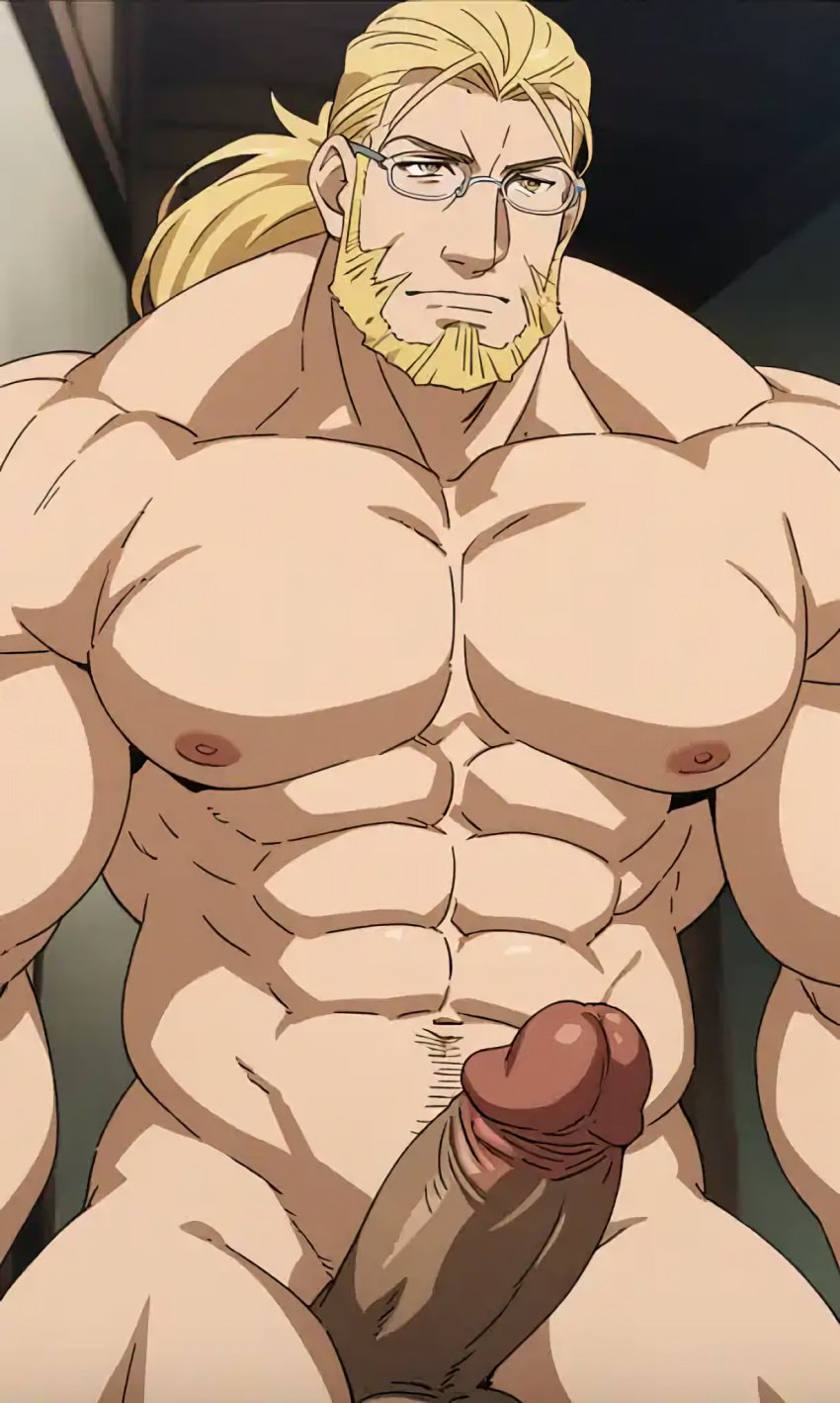 ai_generated big_penis fullmetal_alchemist hohenheim male_only muscular_male penis