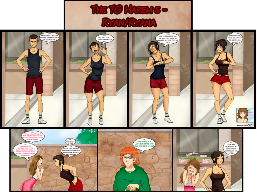 comic english_text genderswap_(mtf) harem mtf_transformation page_5 text themightfenek