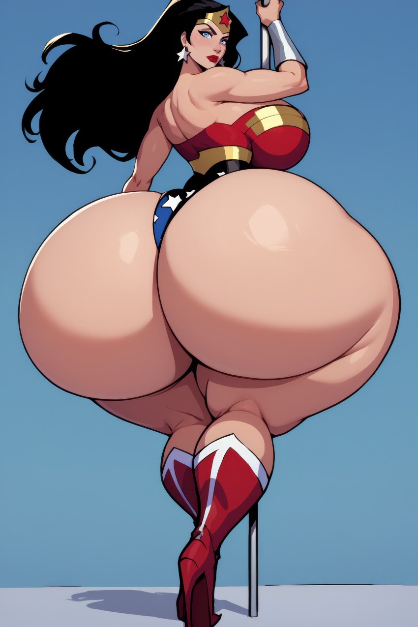 1girls ai_generated amazon amazonian ass ass_focus big_ass black_hair bottom_heavy breasts clothing crown dat_ass dc dc_comics diana_prince dumptruck_ass ear_piercing fat_ass female female_only gigantic_ass high_heel_boots hotcartoonai huge_ass large_ass lipstick long_hair looking_at_viewer massive_ass pole pole_dancing princess red_high_heel_boots red_lipstick solo solo_female stripper_pole superheroine thick_ass thick_thighs voluptuous voluptuous_female wide_ass wide_hips wonder_woman wonder_woman_(series)