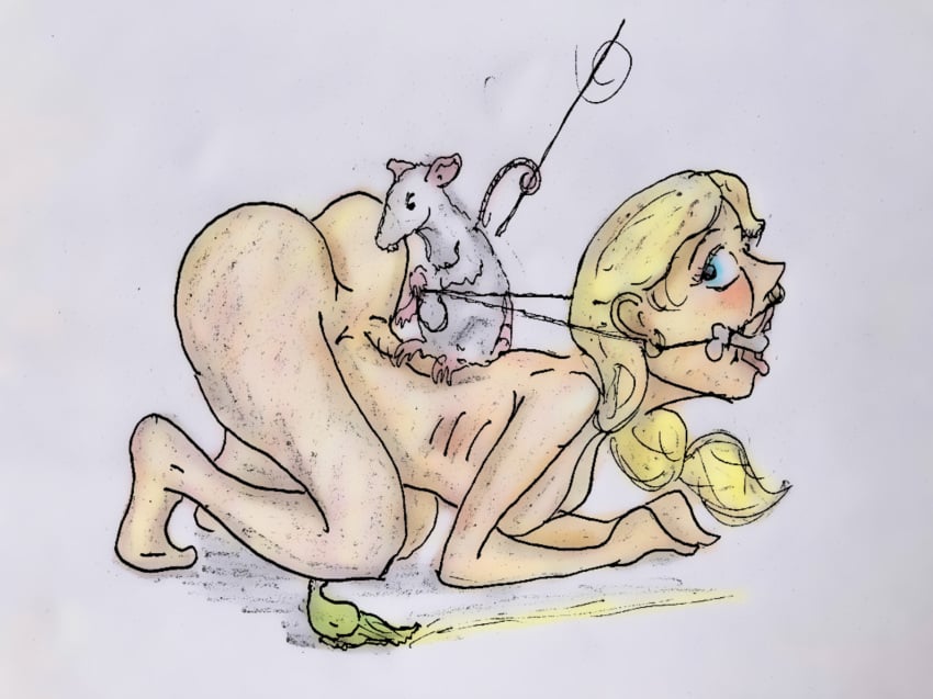 bondage dominance nude nude_female parasite rat ridden slave unknown_artist zoophilia