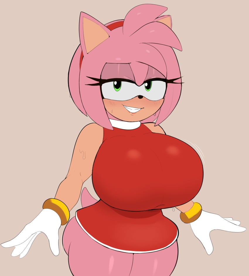 amy_rose big_breasts breasts dress g3mma hedgehog hedgehog_girl huge_ass huge_breasts mobian_(species) sonic_(series) sonic_the_hedgehog_(series) tagme