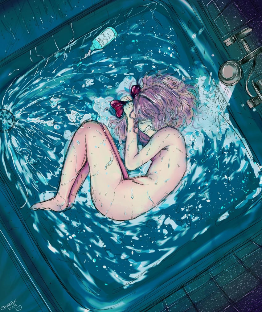 1girls artistic_nude barefoot bathtub bow completely_nude completely_nude_female crunnix crying depressed depression doki_doki_literature_club female female_only fetal_position full_body hxppy_thxughts i_wish_i_could_help is_she_ok just_sayori naked naked_female nonsexual_nudity nude nude_female sad sayori_(doki_doki_literature_club) shampoo_bottle short_hair solo solo_female tub water wetrn