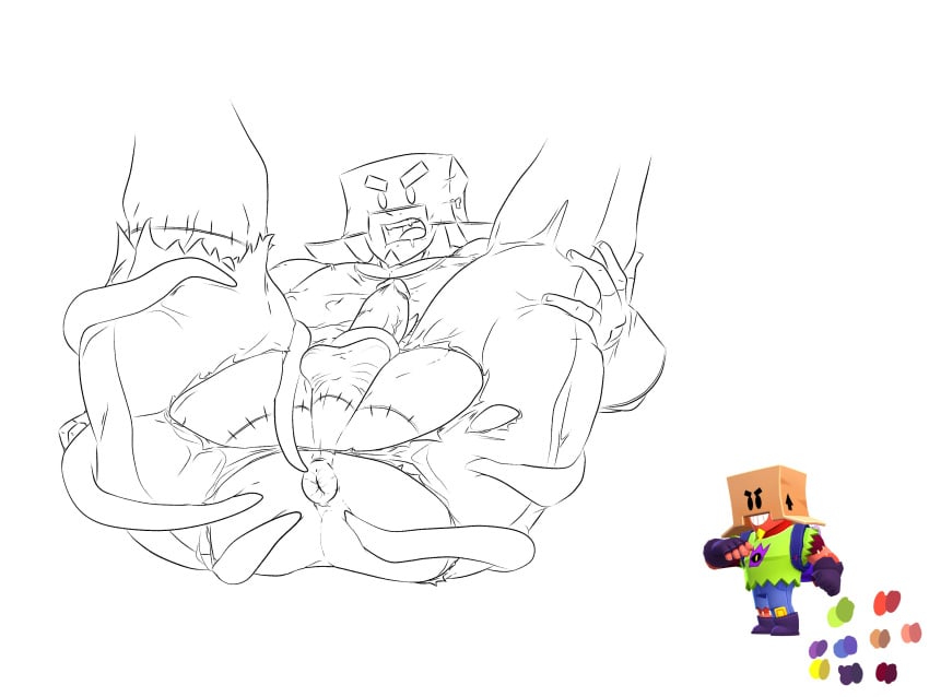 1boy 2023 alternate_version_available anus anus_cutout anus_focus artist_name ass ass_focus ass_grab balls bara beard big_ass big_ass_(male) big_butt big_legs big_penis big_thighs brawl_stars chest clothed clothing cock digital_art digital_drawing_(artwork) digital_media_(artwork) drool drooling erect erect_penis erection facial_hair fangs frankengrom frankenstein frankenstein_costume gay genitals gloves grabbing grabbing_thigh grabbing_thighs grom_(brawl_stars) hand_on_own_thigh hand_on_thigh hidden_eyes huge_ass huge_butt legs legs_spread looking_down lying lying_on_back lying_on_floor lying_on_ground male male_focus male_only male_presenting masked masked_male mouth mouth_drool mudkpnartist muscle muscles muscular muscular_ass muscular_chest muscular_legs muscular_male muscular_thighs open_mouth penis penis_grab presenting presenting_anus presenting_ass presenting_butt puffy_anus reference_inset ripped ripped_clothing ripped_pants solo solo_focus solo_male stiches supercell sweat sweatdrop sweating teeth teeth_showing tentacle tentacle_grab tentacle_on_male tentacle_on_penis tentacles_around_legs tentacles_on_male testicles thighs uncolored uncut unfinished white_background wip