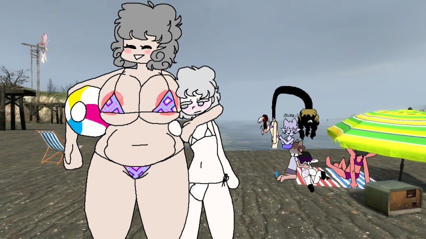 1futa 2d 3d 4_arms 6+girls areola_slip areolae ass background_character beach beach_ball beach_chair beach_towel beach_umbrella bikini black_hair blood blush breast_size_difference breasts brown_hair chubby_female curly_hair demon_girl dirty_blonde_hair elf_ears erection erection_in_panties erection_under_clothes flat_chest flat_chested_futanari floatie fox_ears fox_girl garry's_mod grey_hair half-drow height_difference huge_breasts human japanese_text kancho large_areolae larger_female light-skinned_female light-skinned_futanari micro_bikini multi_arm multi_limb multiple_girls ocean original original_character pier pixel_art pointy_ears precum precum_through_clothing pubic_hair_peek purple_hair purple_skin red_skin seagull short_hair smaller_futanari string_bikini sunscreen thick_thighs water white_hair