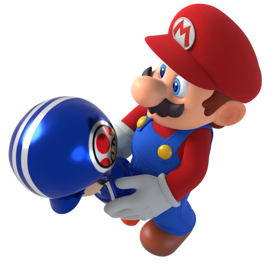 2boys 3d ass big_dom_small_sub bulge clothed gay gloves helmet jumpsuit male_only mario mario_(series) mario_kart open_mouth overalls pit_crew_toad signinout toad_(mario) transparent_background