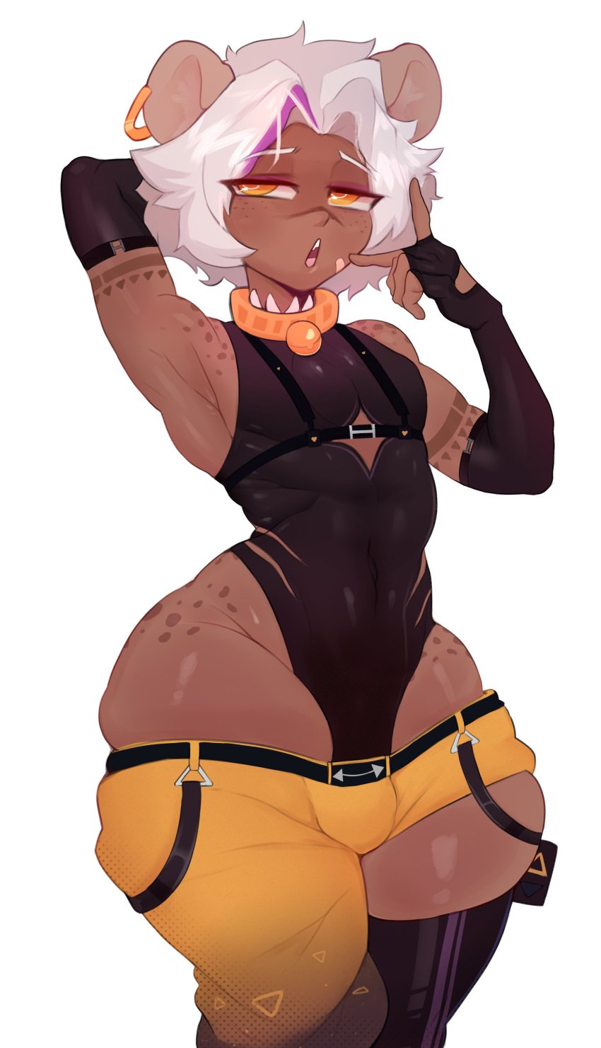 1boy anthro anthro_only child_bearing_hips cyber_lazu cyberlazu dark-skinned_femboy dark-skinned_male dark_skin femboy huge_ass looking_at_viewer male male_only punkypanda solo thick_thighs virtual_youtuber vtuber white_hair wide_hips