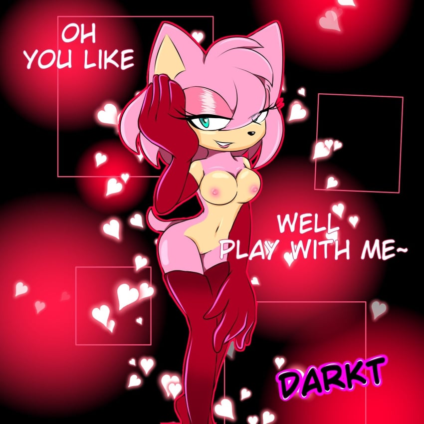 <3 1girls amy_rose anthro assertive_female darkt elbow_gloves english_text female latex latex_gloves latex_thighhighs looking_at_viewer mobian_(species) red_latex seductive sega shoulder_gloves small_breasts smile solo sonic_(series) sonic_the_hedgehog_(series) stockings thigh_highs