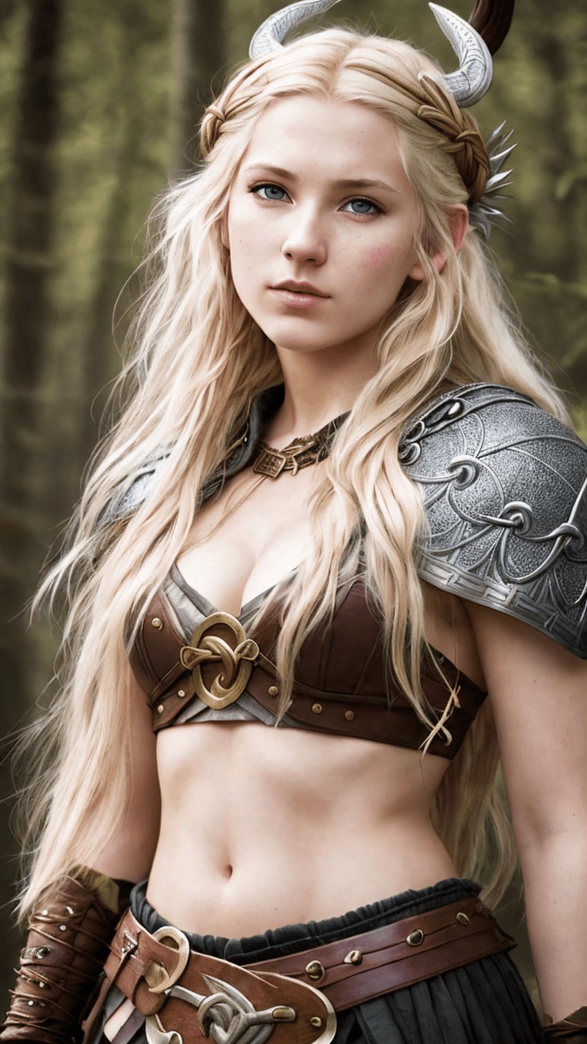 1girls ai_generated astrid_hofferson barbarian blonde_hair blue_eyes dreamworks female female_only how_to_train_your_dragon light-skinned_female light_skin northern_european realistic solo solo_female tagme viking voluptuous