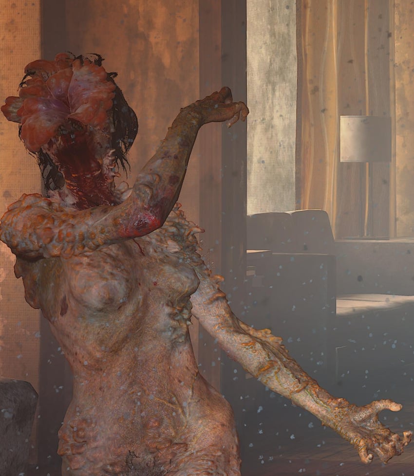 3d breasts brown_hair bush clicker cordyceps detailed_background eyeless female female_only fungus game_screenshot hair infected monster monster_girl naughty_dog nightmare_waifu nipples nude pubes screencap solo sony_interactive_entertainment spores the_last_of_us the_last_of_us_2