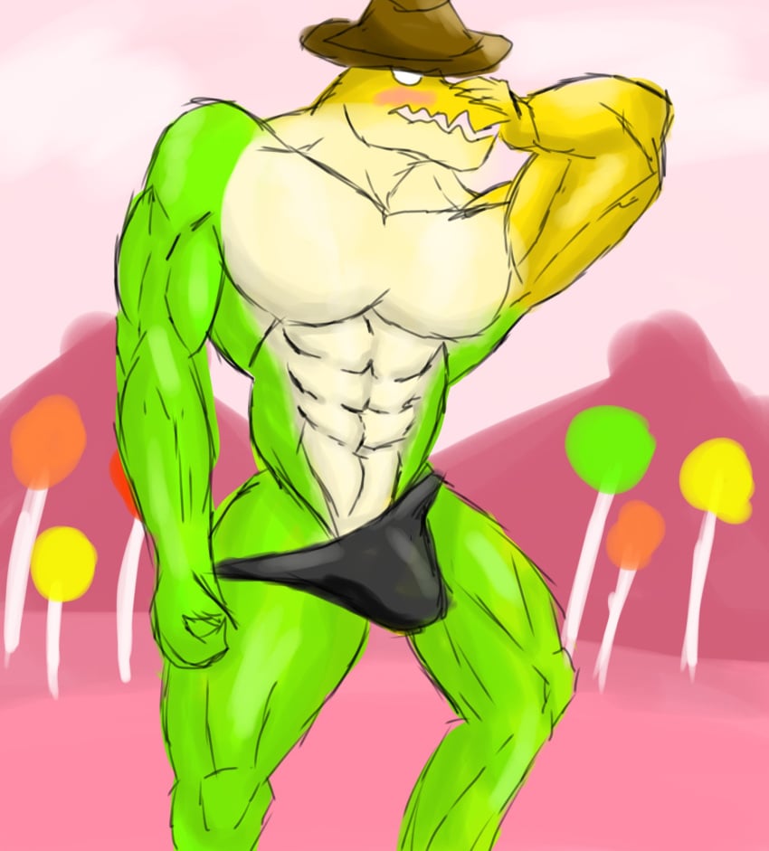 crocodile crocodilian crocodylid gummigoo_(the_amazing_digital_circus) gummy_(food) gummy_creature living_candy living_food male male_only muscular muscular_male ninjagreen99 reptile reptile_humanoid scalie the_amazing_digital_circus