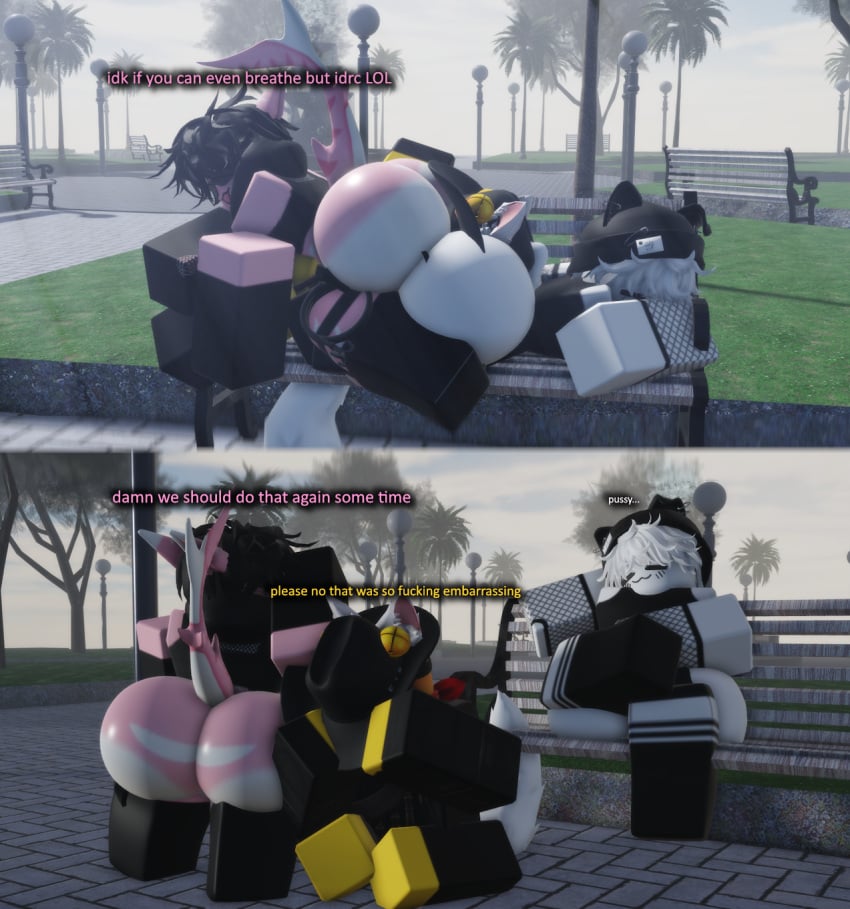 3boys 3d ass ass_smothering big_ass double_facesitting femboy furry gay massive_ass mermio roblox robloxian shark_tail smokey_(mermio) smothering smothering_ass sylia_(mermio) tagme