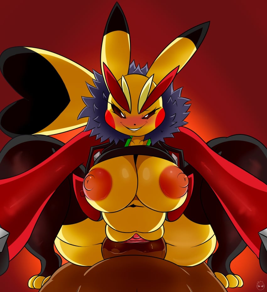 minstlu multi_monster_(minstlu) pikachu_libre_(cosplay) pokemon_(species) pokemon_oc