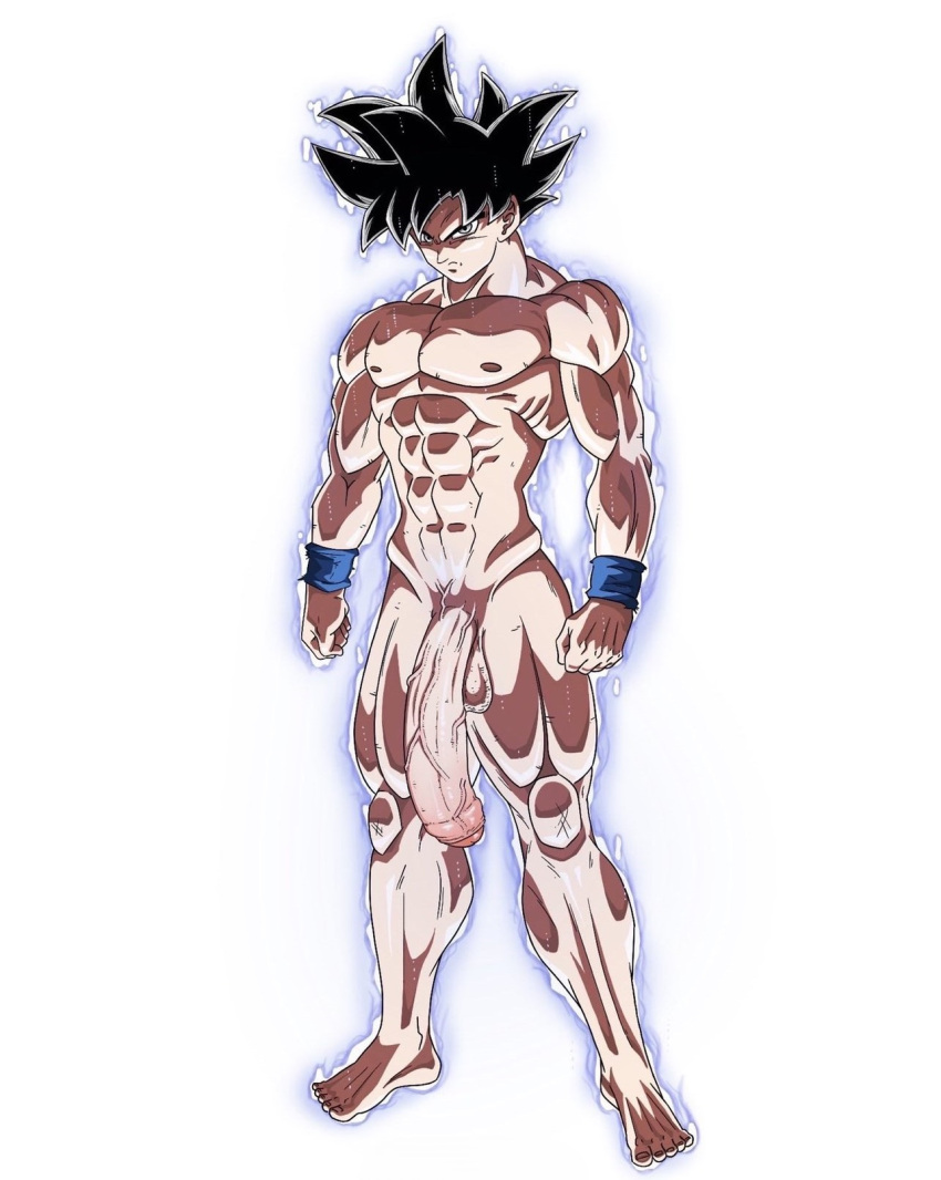 long_penis naked son_goku staring_at_viewer ultra_instinct