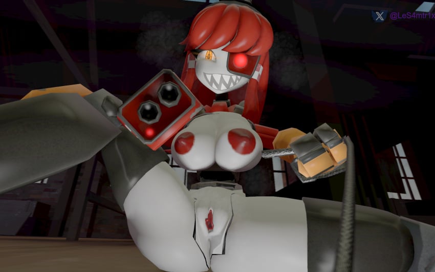 2024 3d 3d_model big_breasts dominant_female eye_contact female female_only glowing_eyes image leash leash_pull leashed_pov looking_at_viewer mimi_sentry pov red_hair robot robot_girl samtrix sentry_(team_fortress_2) sentry_turret source_filmmaker tagme team_fortress_2 tf2 valve valve_(company) yellow_eyes