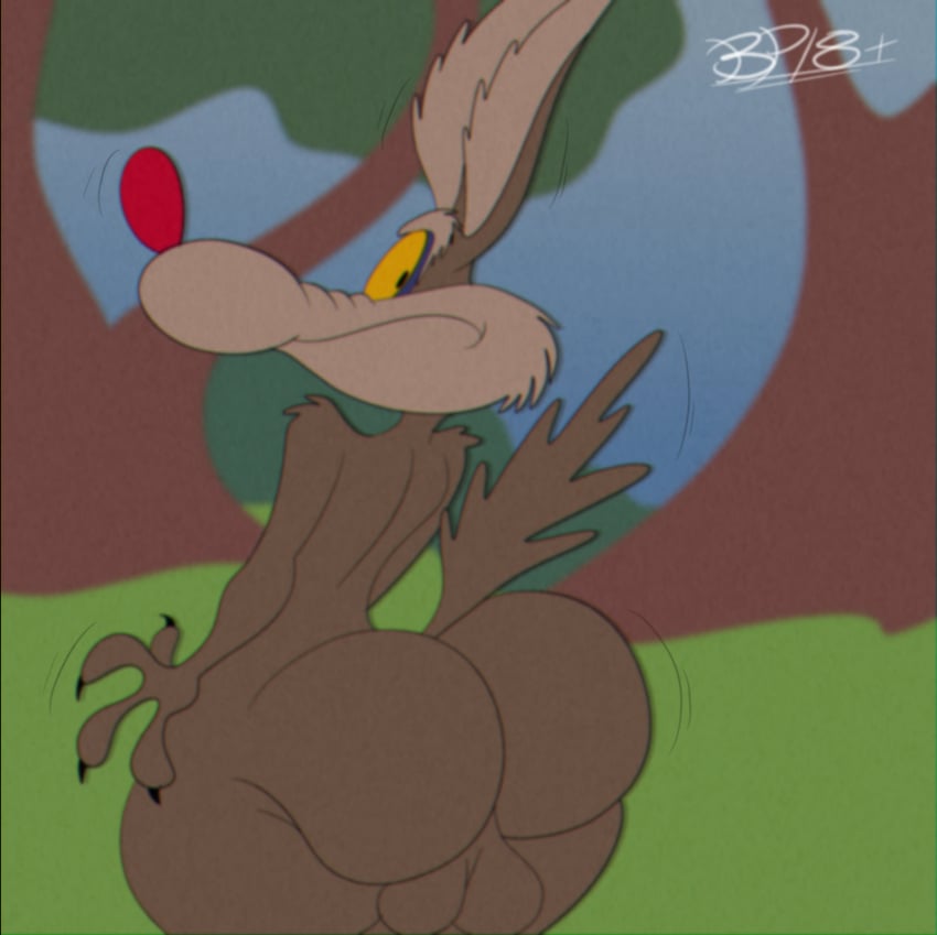 1boy anthro balls big_ass big_butt blastprocessing16 bubble_ass bubble_butt canine cartoony hi_res looney_tunes ralph_e._wolf tail warner_brothers wolf