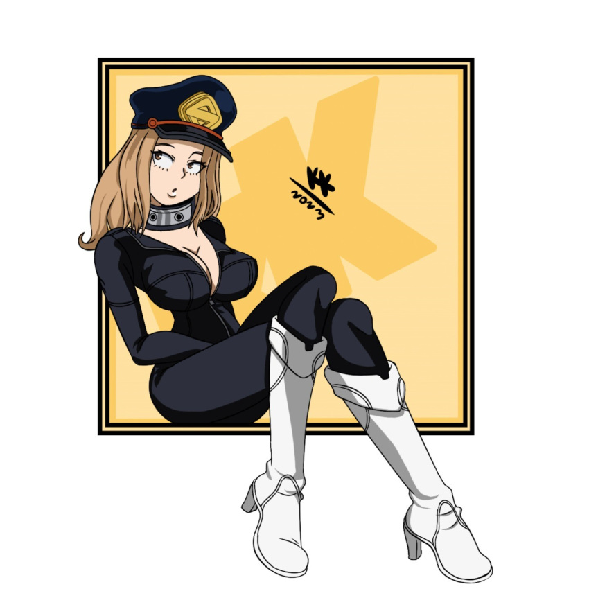 bodysuit boots camie_utsushimi cleavage kingdomkai my_hero_academia pinup tagme