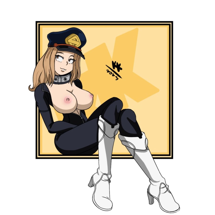 bodysuit boots breasts_out camie_utsushimi kingdomkai my_hero_academia pinup tagme